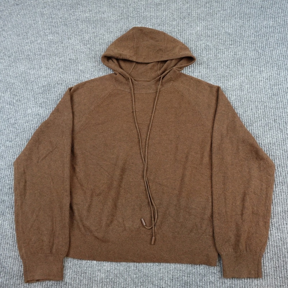 Hemi Blurr M9724# Sweater Hoodie Womens Medium Brown Wool Tight Knit Pullover